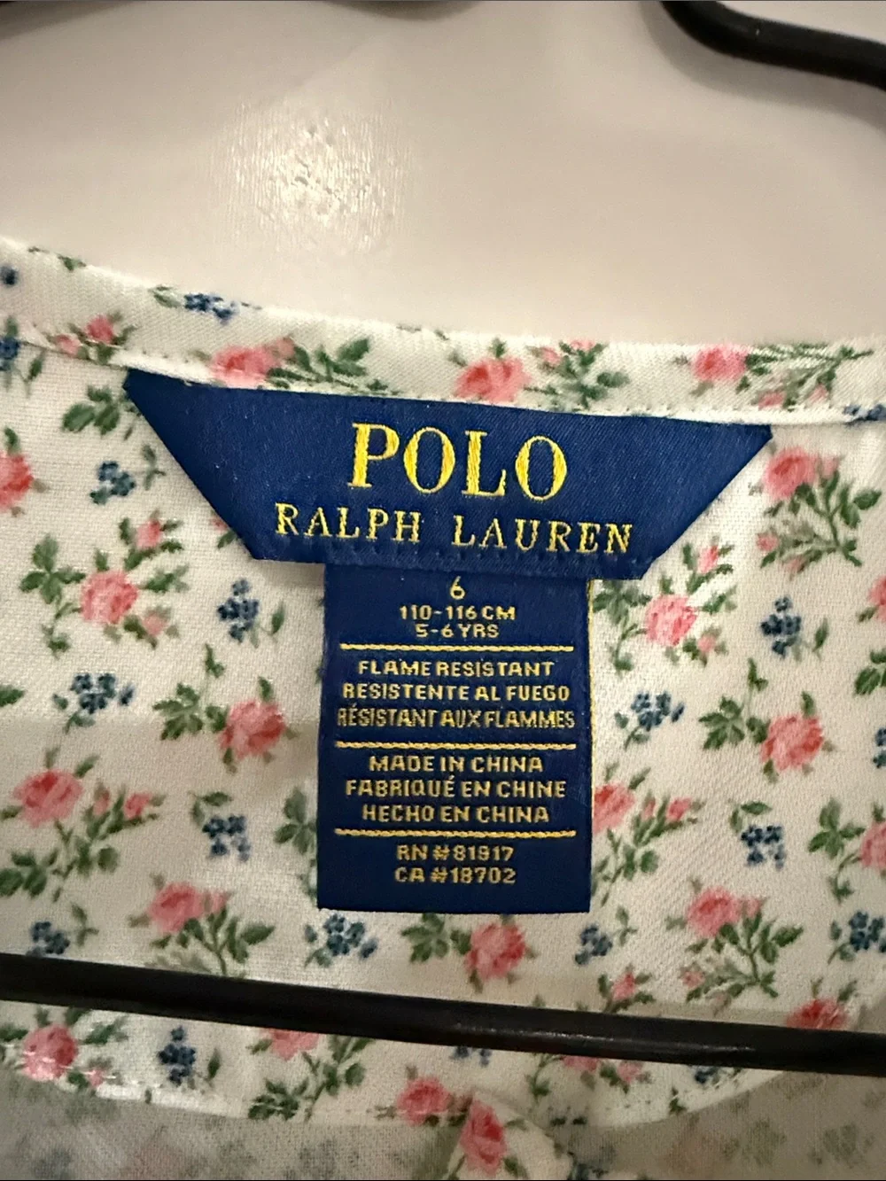Polo by Ralph Lauren Kids White Floral Long-Sleeve Pajama Nightgown